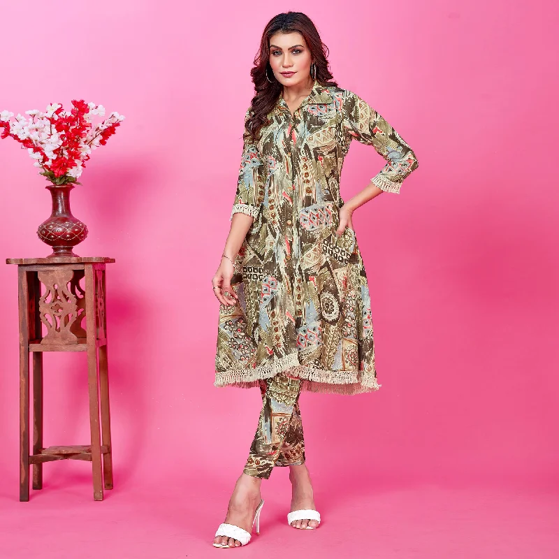 mehandi-green-floral-foil-printed-rayon-co-ord-set