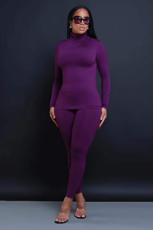 Record Timing Legging Set - Dark Plum