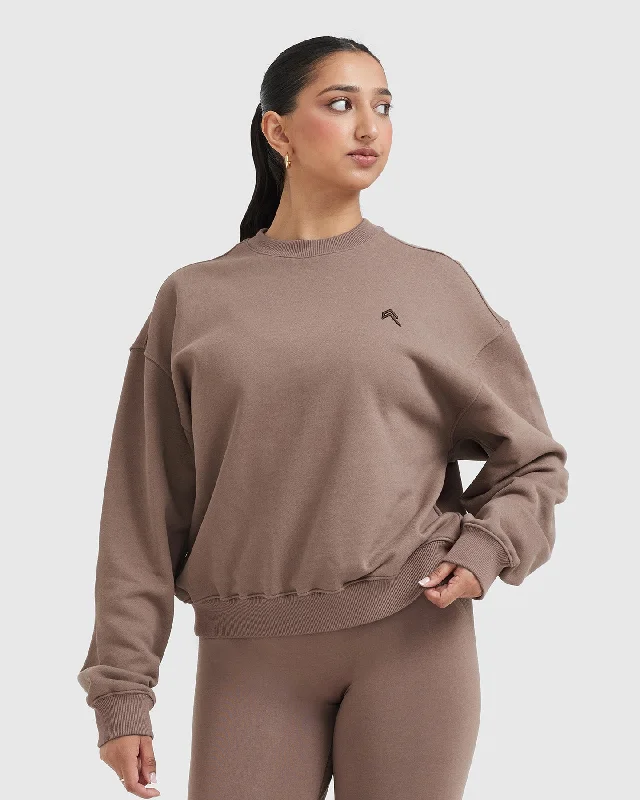 All Day Lightweight Oversized Sweatshirt | Cool Brown