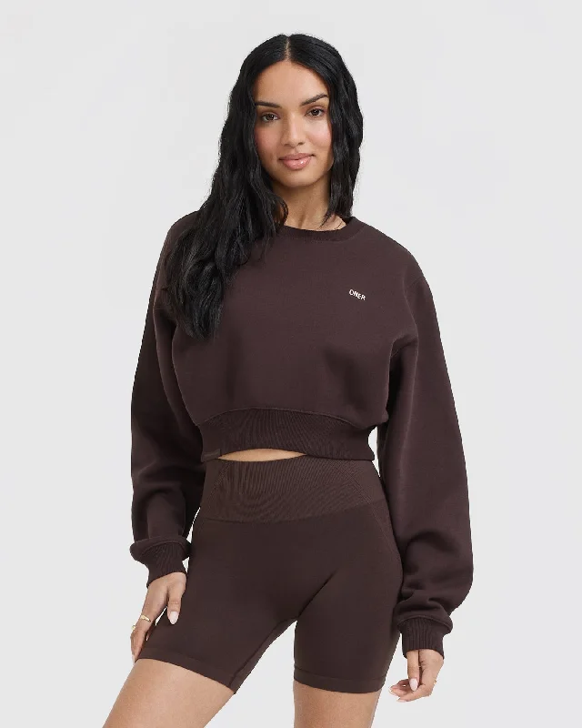 Foundations Crop Sweatshirt | Plum Brown