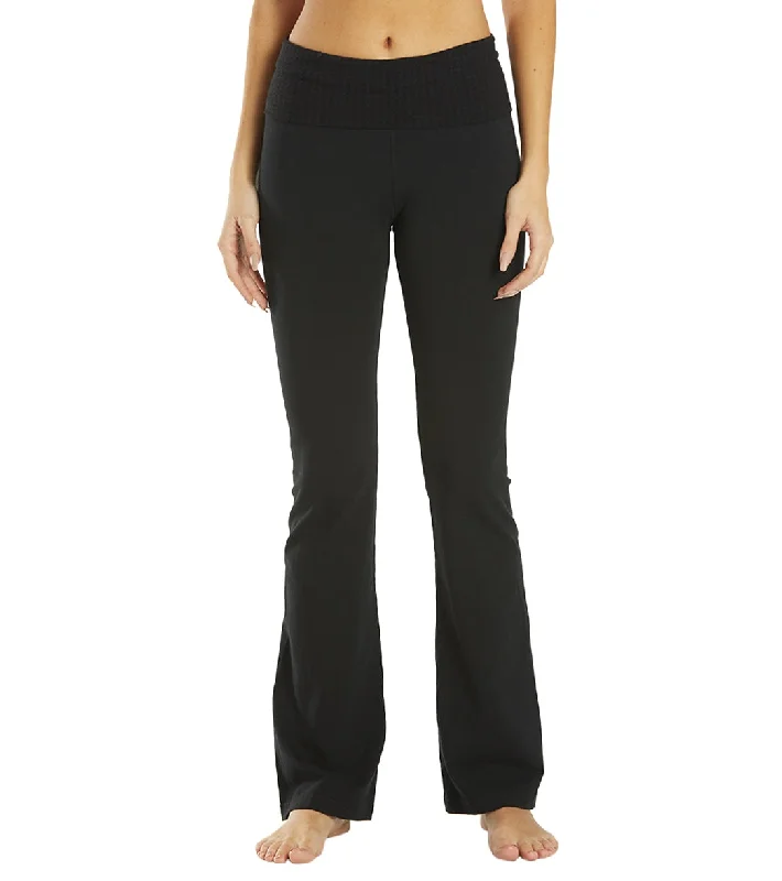 Hard Tail Flare Bootcut Flat Waist Pant Black