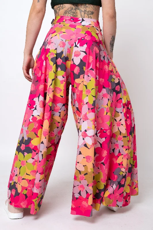 Pedal To The Petal Pink Silky - Palazzo Pant