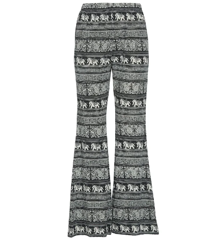 Yak & Yeti Elephant Print Yoga Pants Black/White