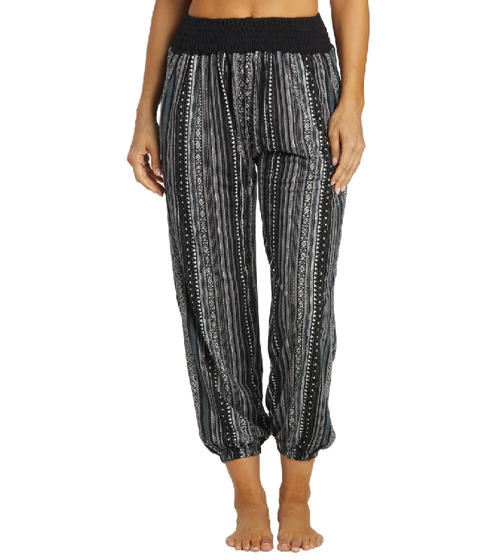 Yak & Yeti Striped Bohemian Harem Pants Grey