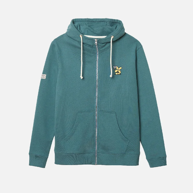 FULL ZIP HOODIE AMAZON GREEN