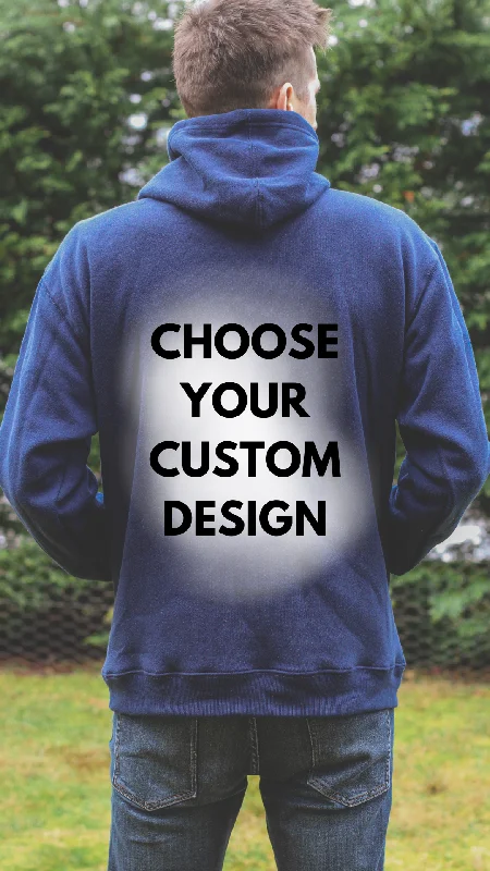 ✨CUSTOM SPECIAL✨ Unisex Zip Up Eco Hoodie - Navy - You choose the print!