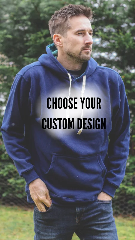 ✨CUSTOM SPECIAL✨ Unisex Drop Shoulder Eco Hoodie - Navy Blue - You choose the print!