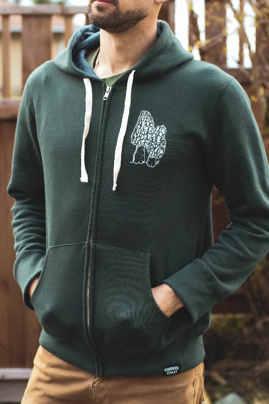 WILD WEST COAST Unisex Zip Up Eco Hoodie - Forest Green