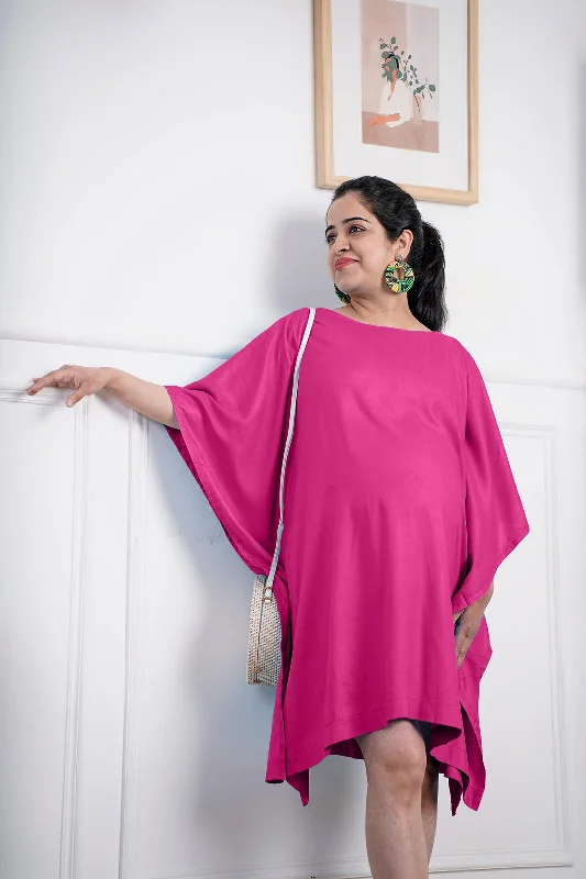 Magenta Rayon MaternityKaftan - Solid