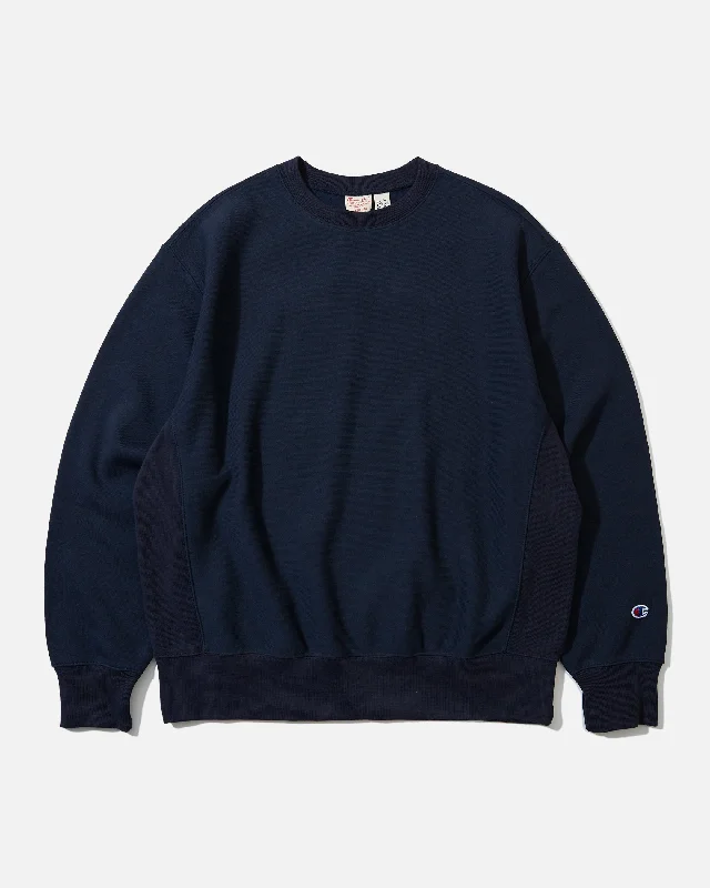 Reverse Weave Crewneck - Navy