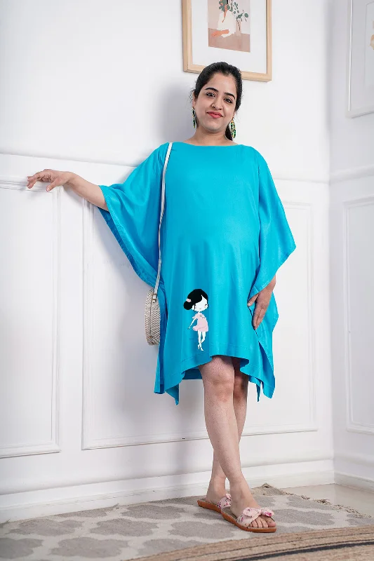 Turquoise Rayon MaternityKaftan - Maternity