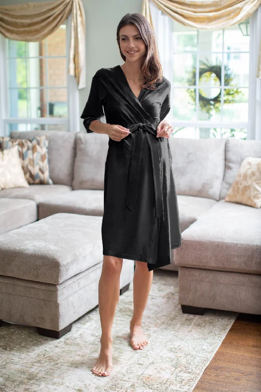 Black Maternity Robe