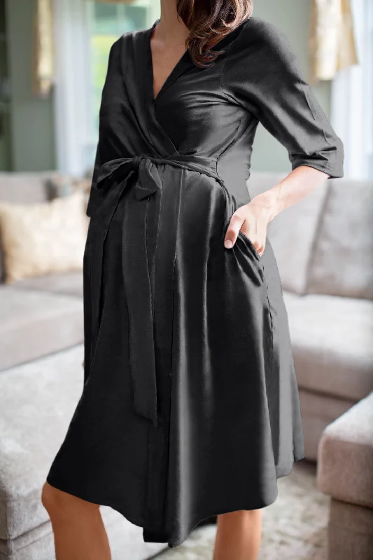 Black Maternity Robe