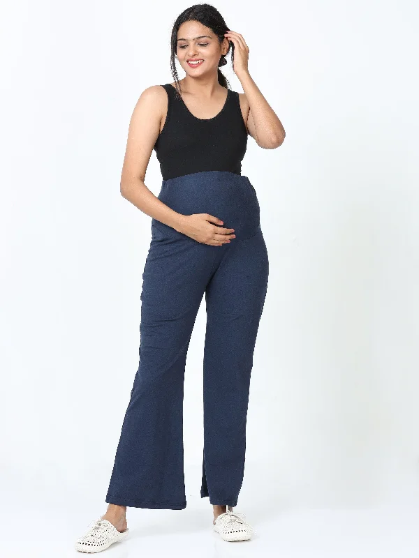 Cotton Maternity Navy Blue Plazo