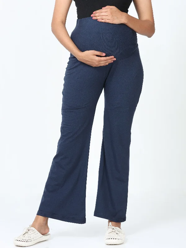 Cotton Maternity Navy Blue Plazo