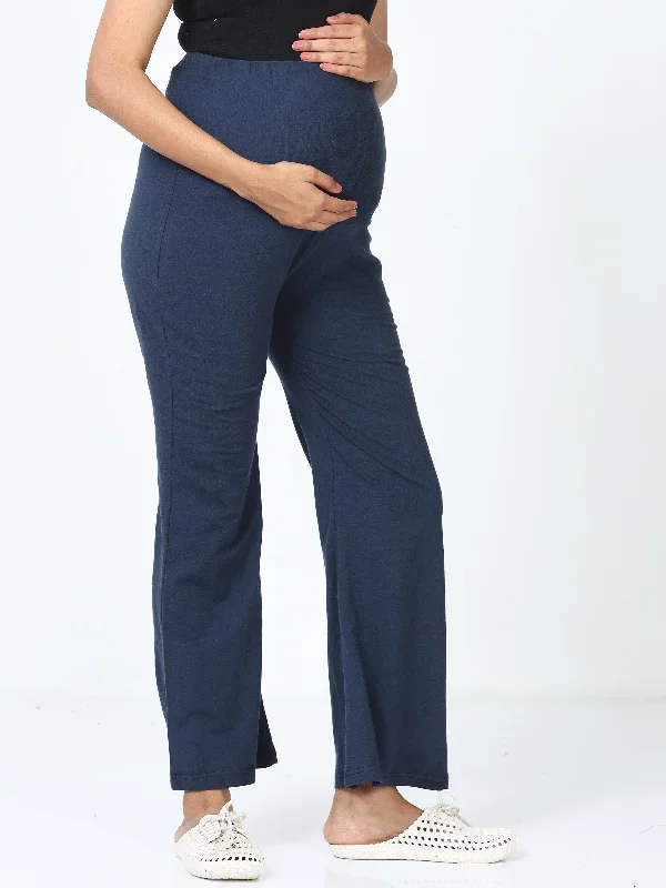 Cotton Maternity Navy Blue Plazo