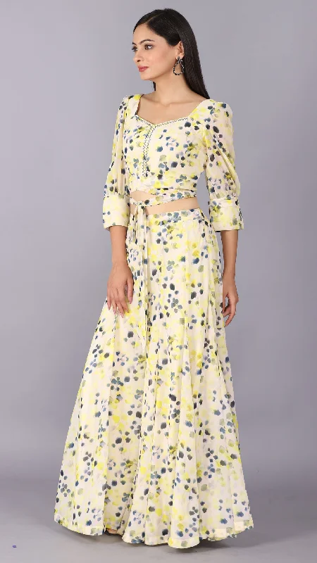 Lemon Embroidered Puff Sleeves