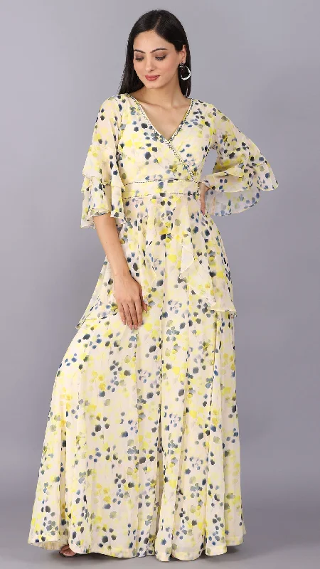 Lemon Printed Embroidered 2 pcs