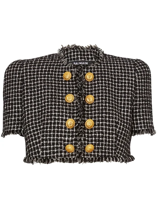 Vichy Tweed Cropped Jacket