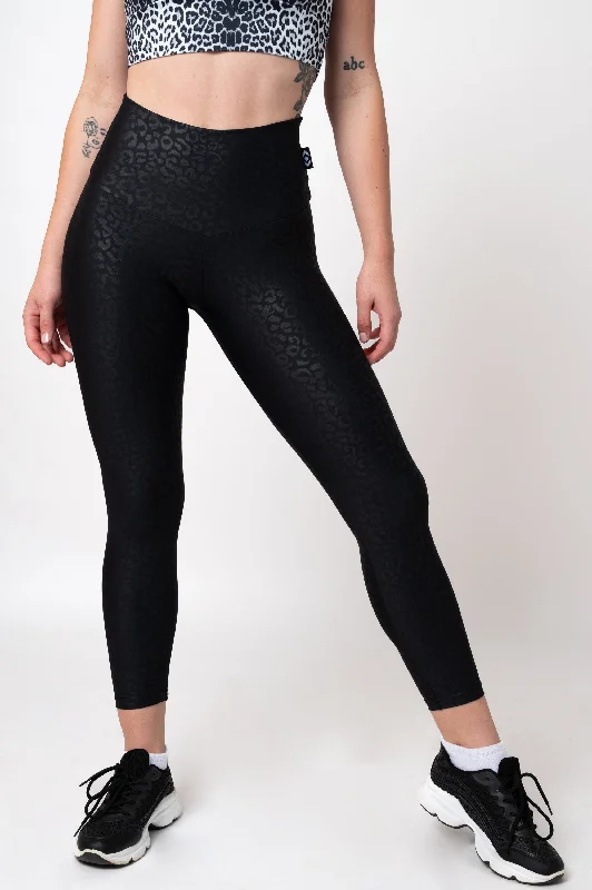 Black Exotic Touch Jag - High Waisted 7/8 Leggings