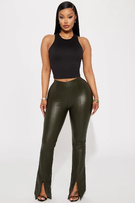 Bottoms Up Split Hem Legging - Hunter