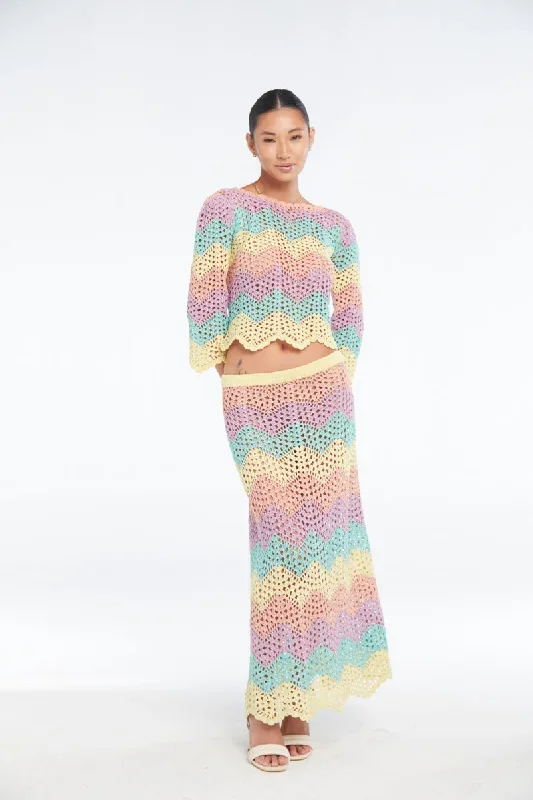 Capittana Agnes Pastel Crochet Skirt