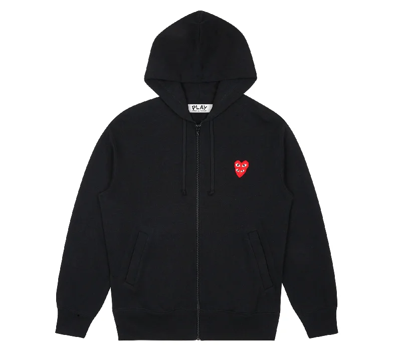 Double Red Emblem Hoodie Women