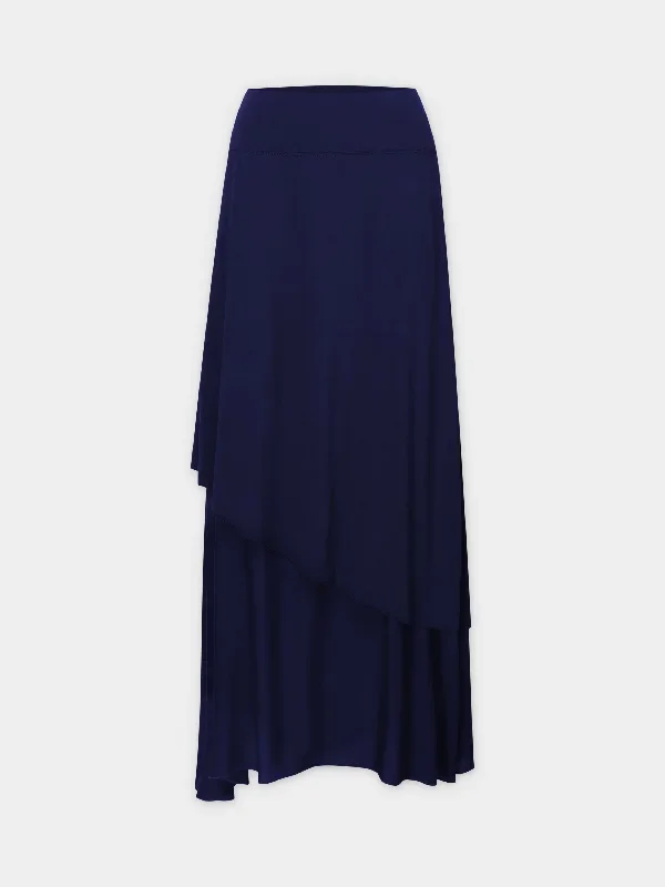 DOUBLE LAYER SKIRT-NAVY