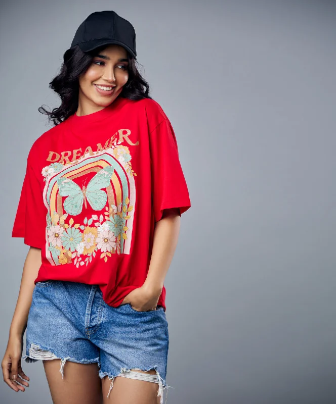 Dreamer Oversized Red Tshirt