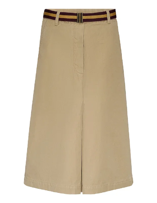 Stone Washed Cotton Regular Fit Skirt