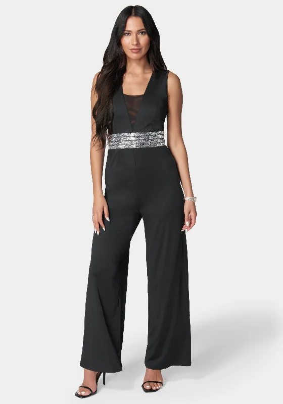 Embellished Wide Leg Jumpsuit