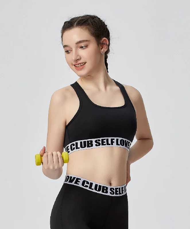 Energized Junior Digital Daydream Racer-Back Sports Bra with Slogan Elastic Band 100-1005C