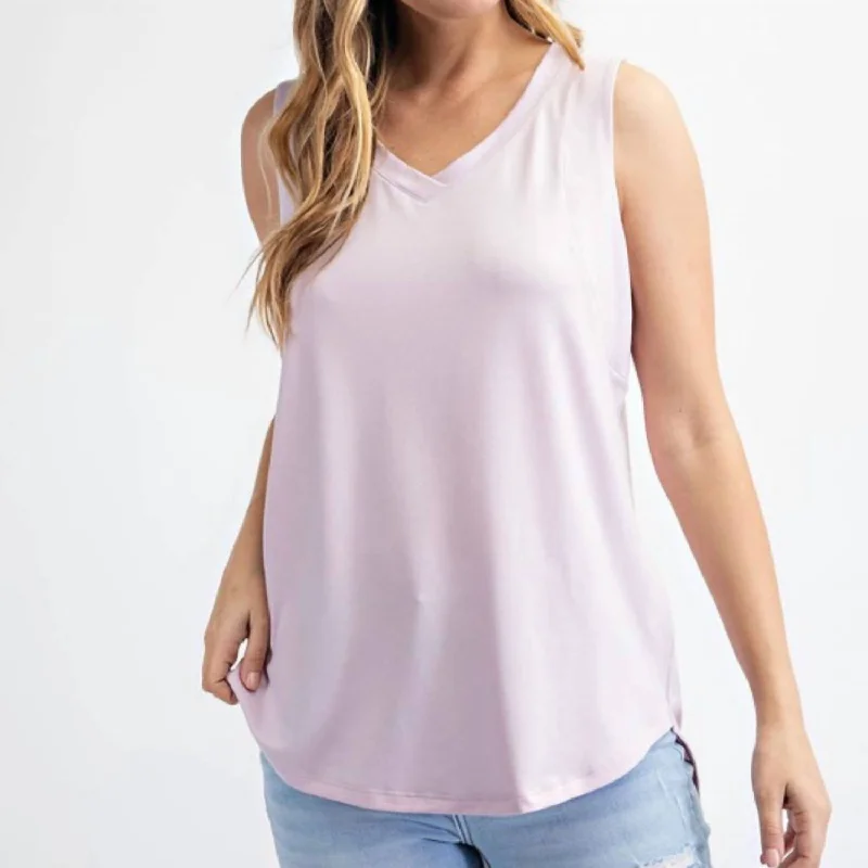 Everyday V-Neck Tank In Lilac