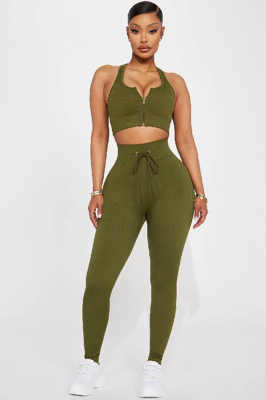 Feel The Burn Active Legging - Olive