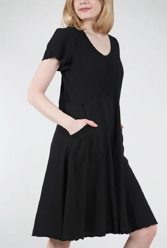 fenini-v-neck-combo-dress-13853-v-neck-combo-dress-black