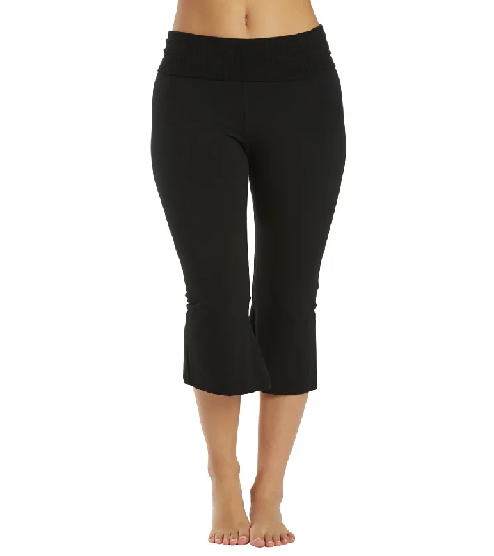 Hard Tail Contour Rolldown V-Split Capris Black