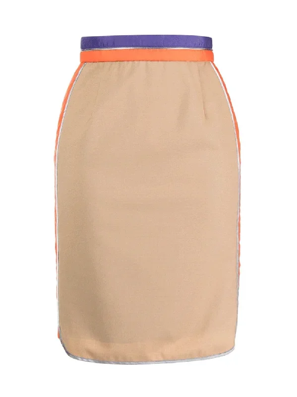 Beige Skirt With Orange Stripe