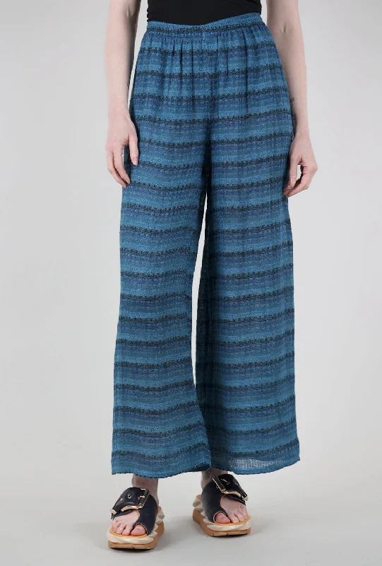 Linen Palazzo Pant, Turquoise