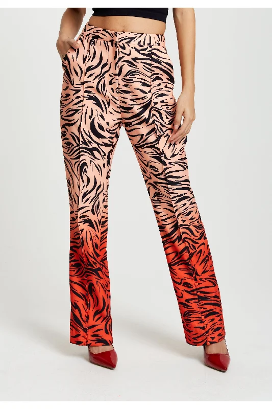 Liquorish Zebra Print Suit Trousers With Slit Detail