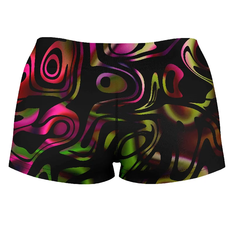 loopy-abstract-high-waisted-womens-shorts