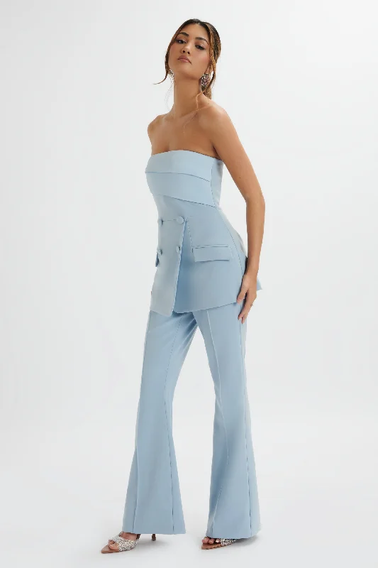 MACIE Bandeau Tailored Jumpsuit In Cornflower Blue