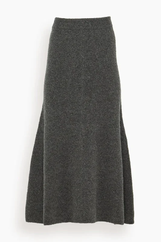 Marta Boucle Skirt in Charcoal