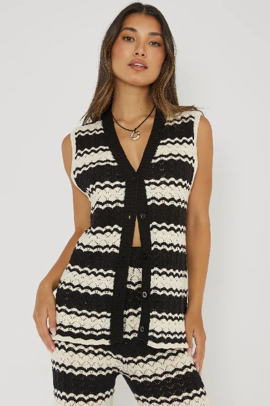 maysah-button-up-crochet-top-black-white