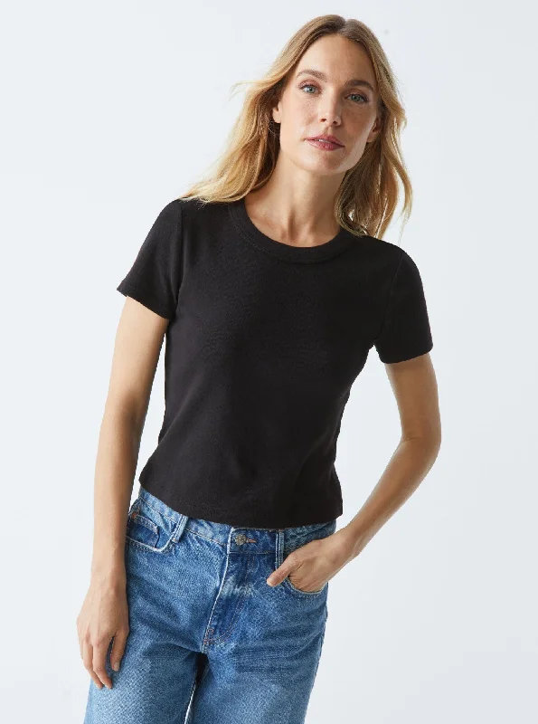 Mimi Cropped Tee - Black