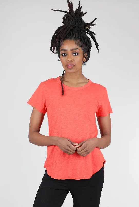 Crewneck Curve Hem Tee, Tangerine