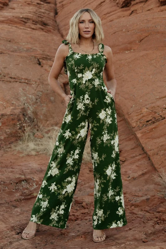 Naples Sleeveless Jumpsuit | Olive Multi