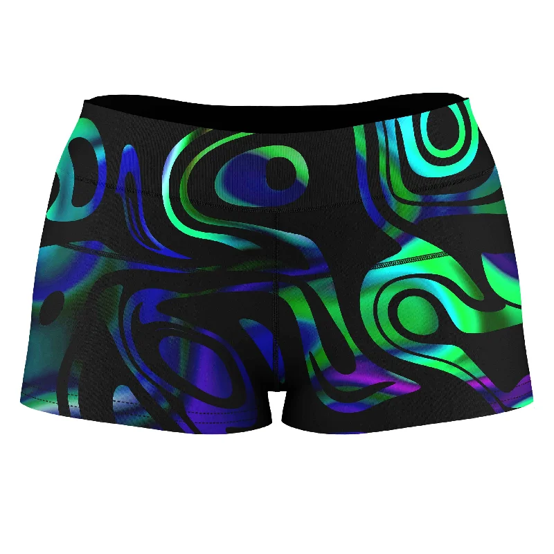 Network Abstract High-Waisted Women's Shorts