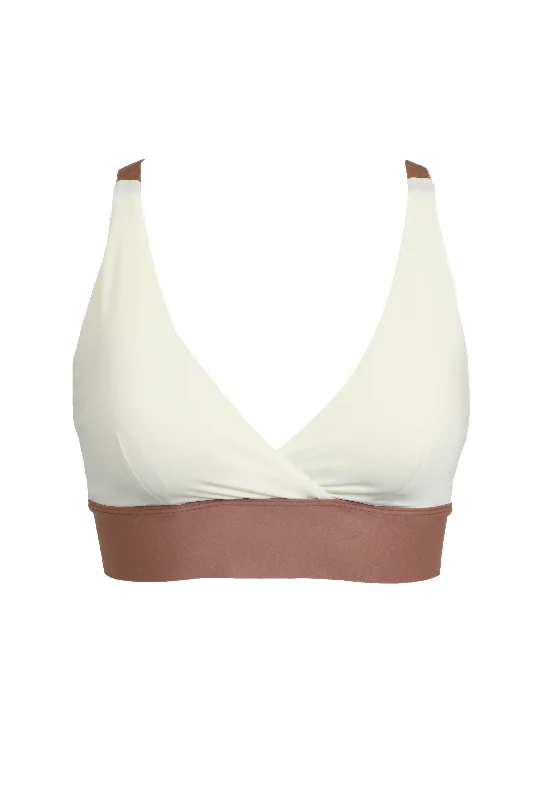 Paige Wrap Front Sports Bra- Ivory