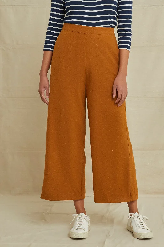 Patsy Silk Noil Pant - Golden Tan