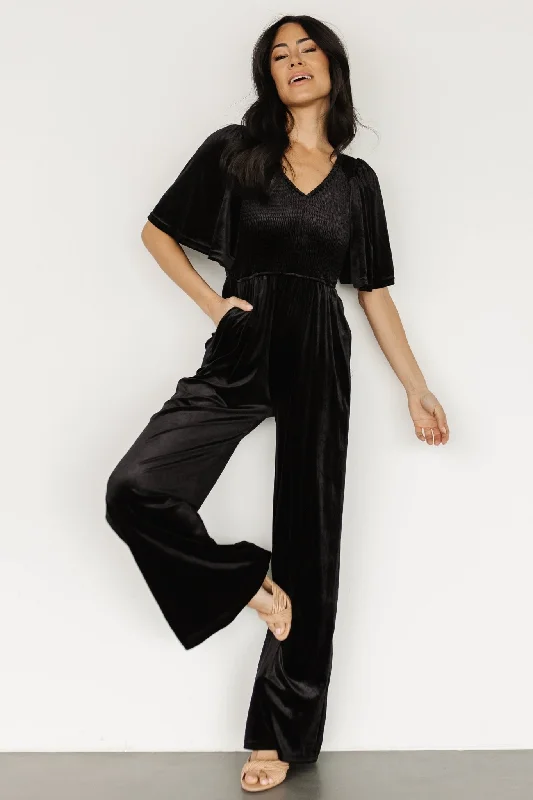 Regent Velvet Jumpsuit | Black